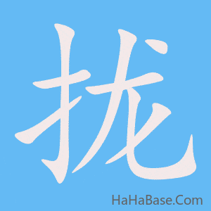 《拢》的筆順動畫寫字動畫演示