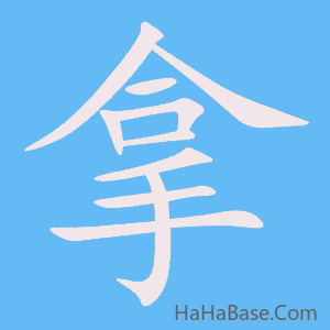 《拿》的筆順動畫寫字動畫演示