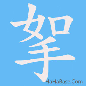 《挐》的筆順動畫寫字動畫演示