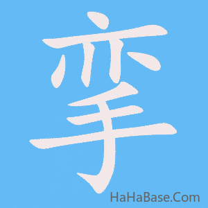 《挛》的筆順動畫寫字動畫演示