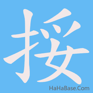 《挼》的筆順動畫寫字動畫演示