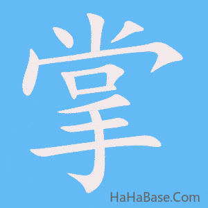 《掌》的筆順動畫寫字動畫演示