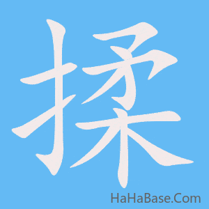 《揉》的筆順動畫寫字動畫演示
