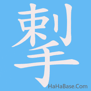 《揧》的筆順動畫寫字動畫演示
