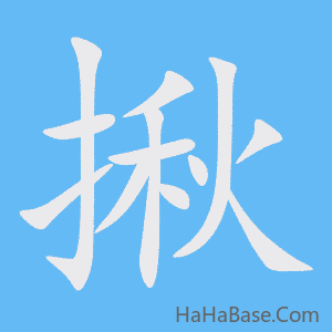 《揪》的筆順動畫寫字動畫演示