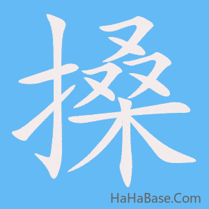 《搡》的筆順動畫寫字動畫演示
