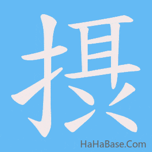 《摂》的筆順動畫寫字動畫演示