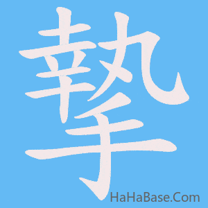 《摯》的筆順動畫寫字動畫演示