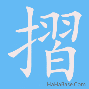 《摺》的筆順動畫寫字動畫演示