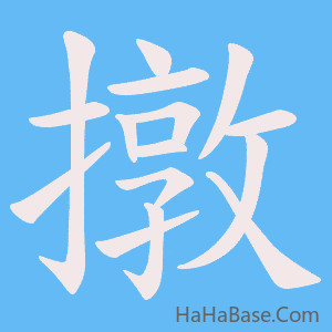 《撴》的筆順動畫寫字動畫演示
