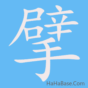 《擘》的筆順動畫寫字動畫演示