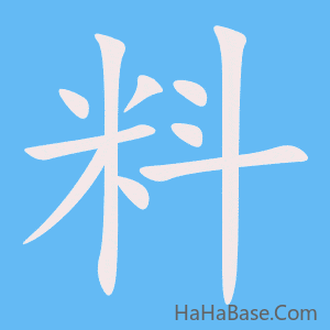 《料》的筆順動畫寫字動畫演示