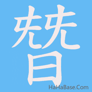 《朁》的筆順動畫寫字動畫演示