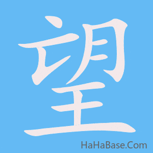 《望》的筆順動畫寫字動畫演示