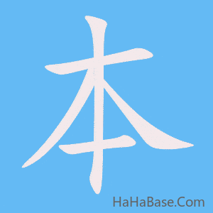 《本》的筆順動畫寫字動畫演示