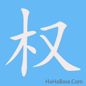 《权》的筆順動畫寫字動畫演示