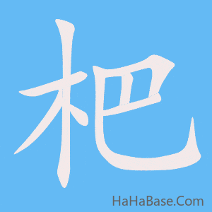 《杷》的筆順動畫寫字動畫演示