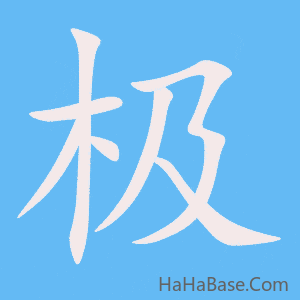 《极》的筆順動畫寫字動畫演示