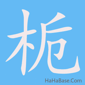 《栀》的筆順動畫寫字動畫演示