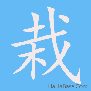 《栽》的筆順動畫寫字動畫演示