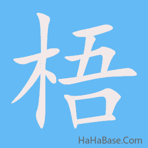 《梧》的筆順動畫寫字動畫演示