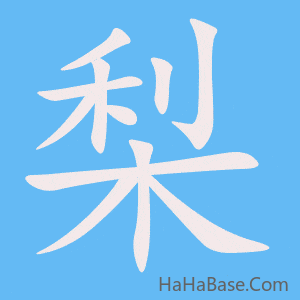 《梨》的筆順動畫寫字動畫演示