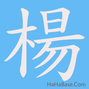 《楊》的筆順動畫寫字動畫演示
