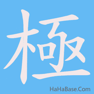 《極》的筆順動畫寫字動畫演示