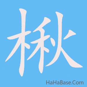 《楸》的筆順動畫寫字動畫演示