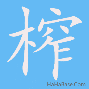 《榨》的筆順動畫寫字動畫演示