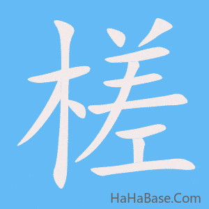 《槎》的筆順動畫寫字動畫演示