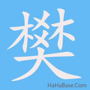 《樊》的筆順動畫寫字動畫演示