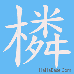 《橉》的筆順動畫寫字動畫演示
