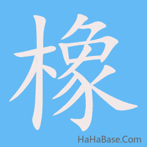 《橡》的筆順動畫寫字動畫演示