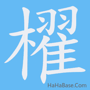 《櫂》的筆順動畫寫字動畫演示
