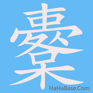 《櫜》的筆順動畫寫字動畫演示