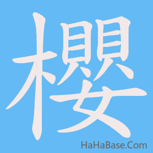 《櫻》的筆順動畫寫字動畫演示