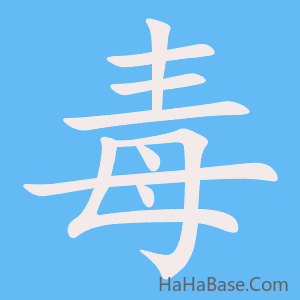 《毒》的筆順動畫寫字動畫演示