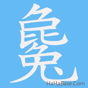 《毚》的筆順動畫寫字動畫演示