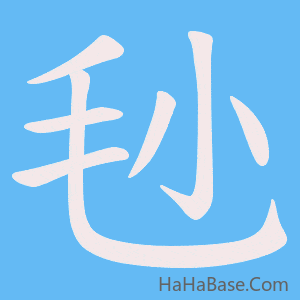 《毜》的筆順動畫寫字動畫演示