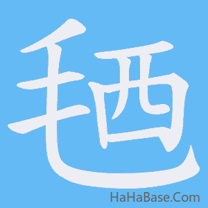 《毢》的筆順動畫寫字動畫演示