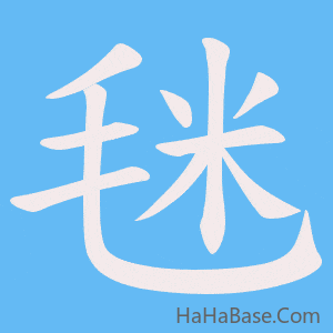 《毩》的筆順動畫寫字動畫演示