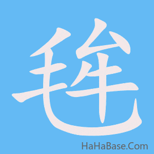 《毪》的筆順動畫寫字動畫演示