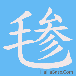 《毶》的筆順動畫寫字動畫演示