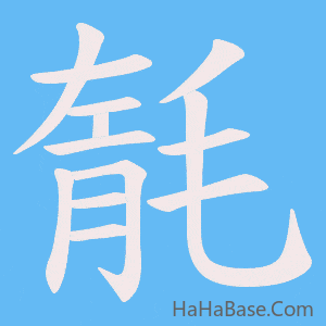 《毻》的筆順動畫寫字動畫演示