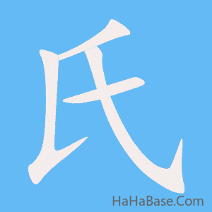 《氏》的筆順動畫寫字動畫演示