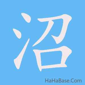 《沼》的筆順動畫寫字動畫演示
