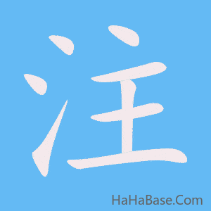 《注》的筆順動畫寫字動畫演示