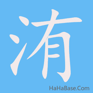 《洧》的筆順動畫寫字動畫演示