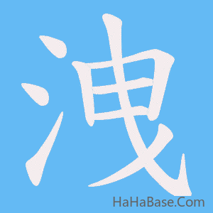 《洩》的筆順動畫寫字動畫演示